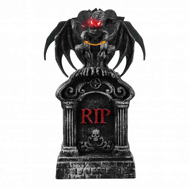 Halloweenský Náhrobek 43 CM Led Pohyblivý Zvuk Animovaný Senzor Zombie