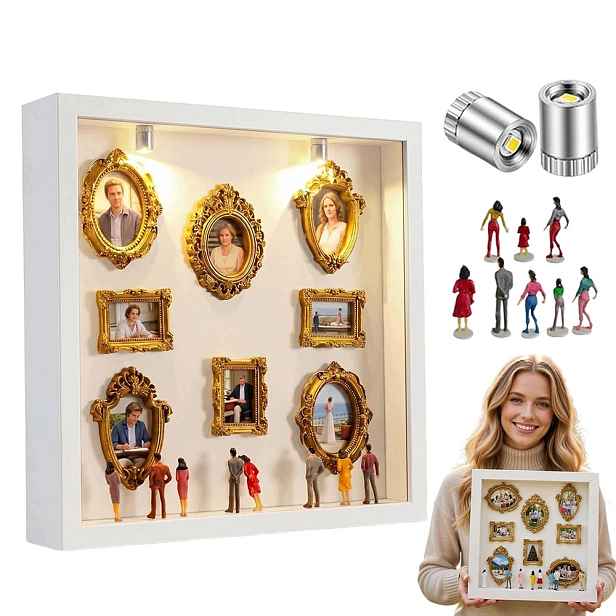 Mini Muzeum Diy Rámečky 3D Dekorace Shadow Box Rámeček S 8 Figurkami Jako Dárek