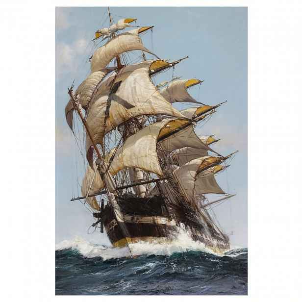 TEMU 2D plochý, 2D plochý, 1 ks bezrámového klasického olejomalbu s tématem plující s názvem ' And Waves' - 12X18 palců, stylová dekorace na zeď