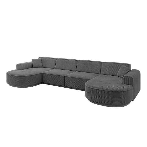 ALTDECOR SEDACÍ SOUPRAVA ve tvaru U MARI-U2-v3 388x171x83 Tmavě šedá Manšestr