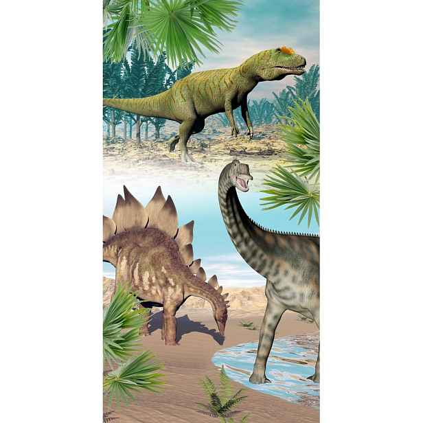 Dětská sametová plážová osuška 75x150 cm Dino – Good Morning
