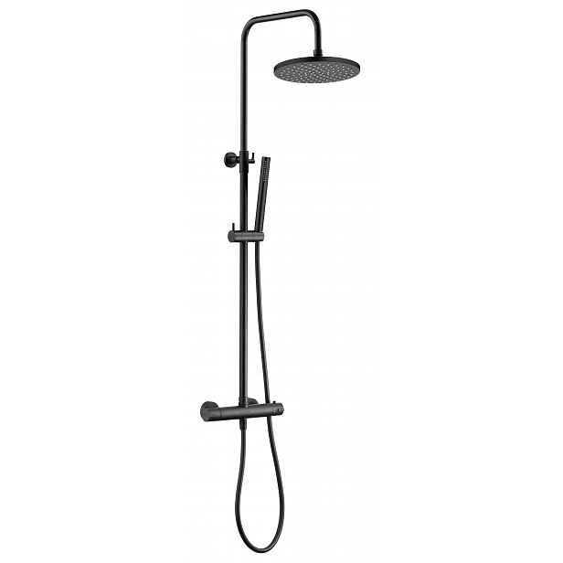 kielle Oudee - Sprchový set s termostatem, 20 cm, 1 proud, matná černá 20602044E