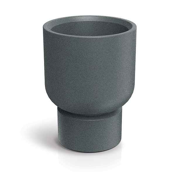 Prosperplast Plastový květináč MOLTAS BASE ROUND MIDL 40 cm granitově šedý