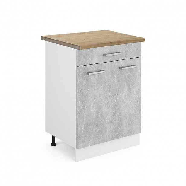 Vicco SPODNÍ SKŘÍŇKA KUCHYŇSKÉ LINKY R-Line Beton 60 cm se zásuvkou, PD Dub