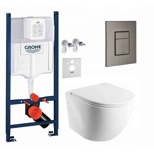 Wc sada Grohe Rapid s mísou Cspmwbp Tornado Tlačítko grafit kartáčované