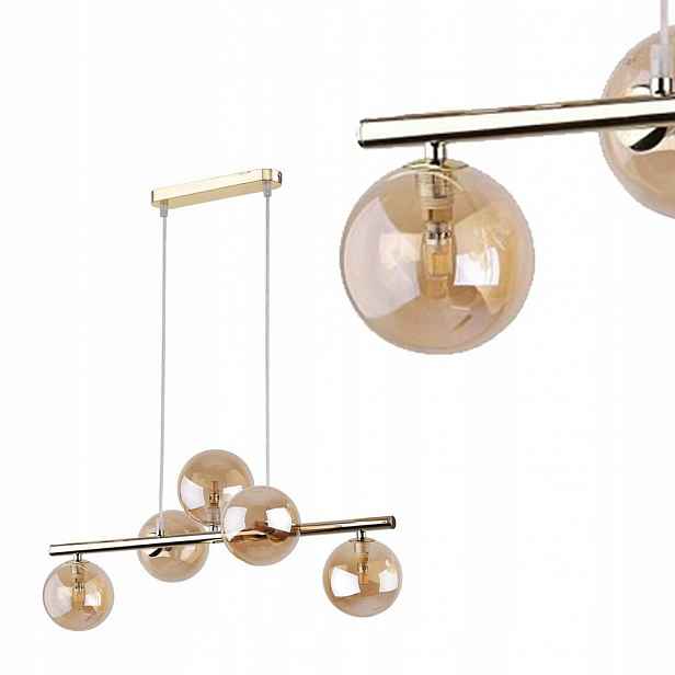 Závěsný lustr Zlatá kovová lampa G9 Nastavitelná 63 cm Salon Tk Lighting