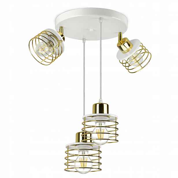 Závěsná lampa Lustr Glamour Zlatý Chrom Měď