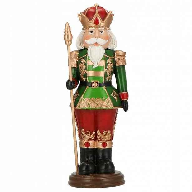 Figurka Louskáček na ořechy Král zeleno-červený 11,2 cm