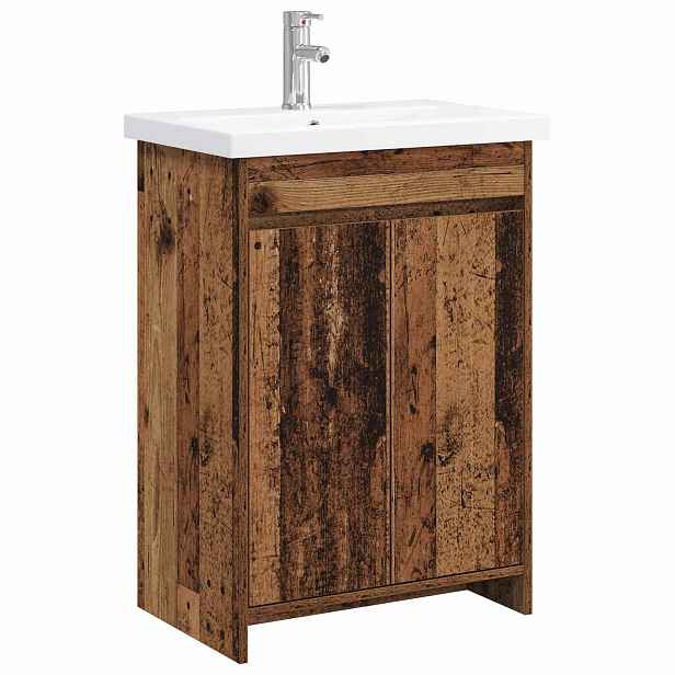 vidaXL Sada koupelnového nábytku Staré dřevo 81 x 40 x 84,5 cm