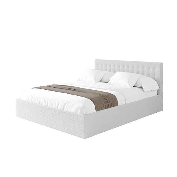 ALTDECOR ČALOUNĚNÁ POSTEL s úložným prostorem a roštem, postel bez matrace - PARI 140x200 Bílá