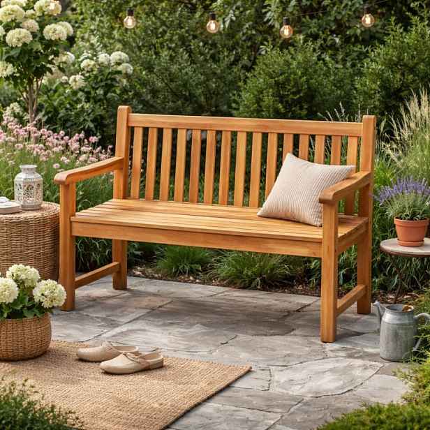 Divero zahradní lavice D34976 2-místná teaková 120 cm