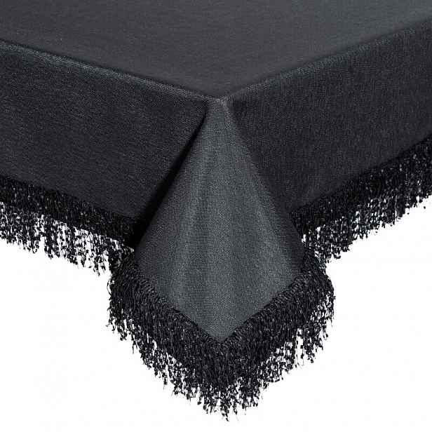 Ubrus 140x220 černý s střapci v krabičce