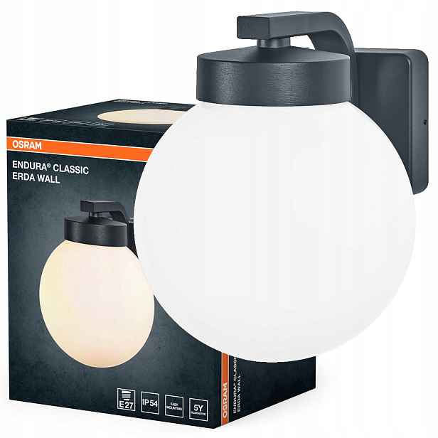 Zahradní nástěnné svítidlo Venkovní fasádní lampa E27 Šedá IP54 Endura Osram