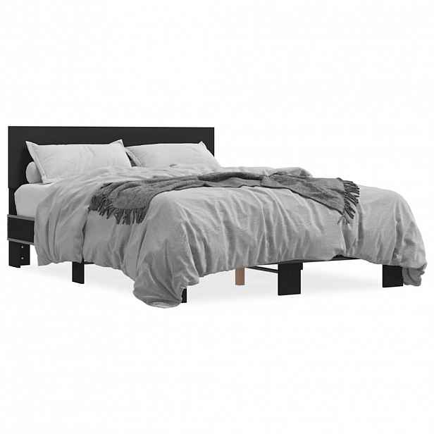 vidaXL Rám postele černý 120 x 190 cm kompozitní dřevo a kov