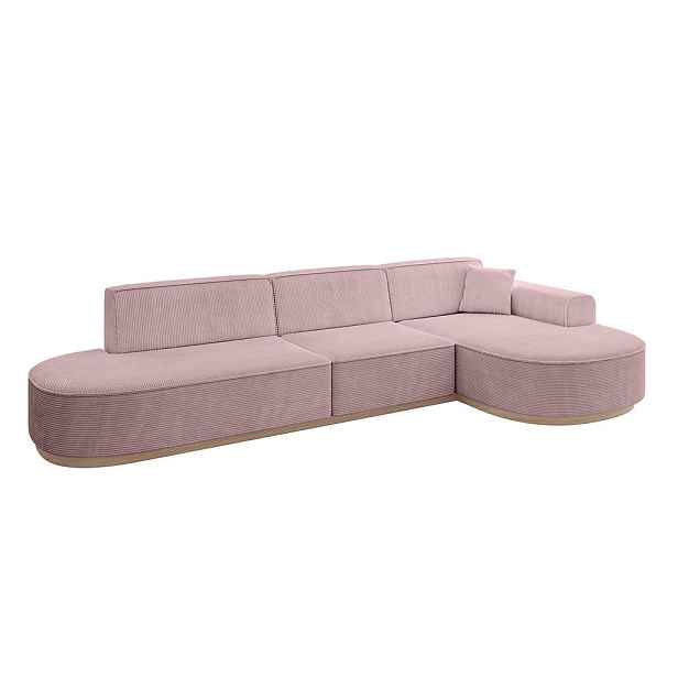 ALTDECOR ROHOVÁ SEDAČKA s otomanem, pravá MARI-L2-v1 328x171x83 Růžová Manšestr