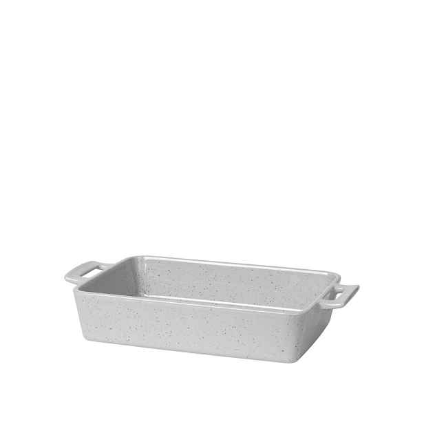 Kameninová zapékací mísa 37x21,5 cm Broste HASLE - světle šedá