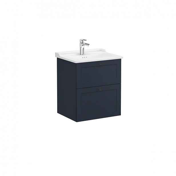 Koupelnová skříňka s umyvadlem Vitra Root 60x67x46 cm modrá mat ROOTC60BINTC