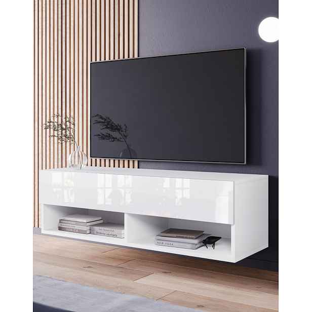 TV stolek Lowboard A, bílý lesk