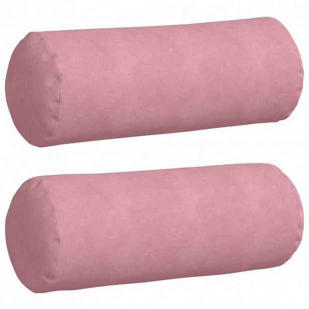 vidaXL Polštáře 2 pcs Růžová Ø 25 x 70 cm Žebrovaná látka