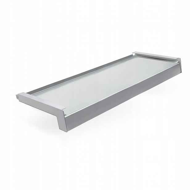 Vnější parapet Ocel Ocelový, Alu záslepky šířka 40 cm délka 120 cm Stříbrný