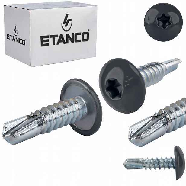 Šrouby do kovu Torx 3 mm 4,8 x 19 mm Ral 7016 500 ks Etanco GT3 Ph