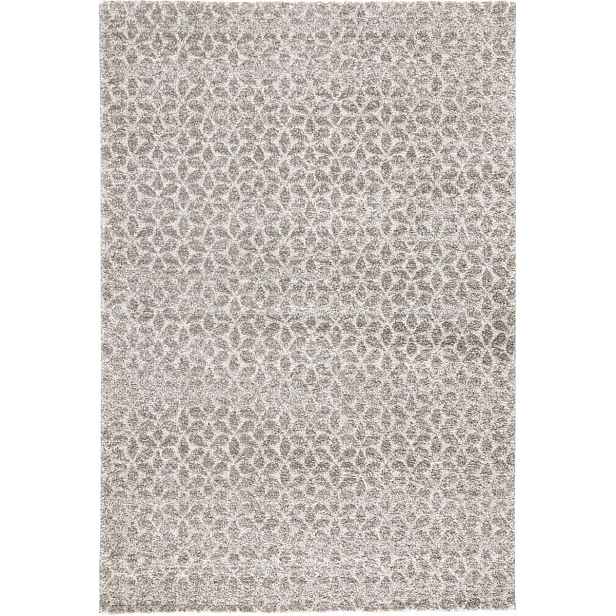 Šedo krémový hrubý koberec typu shaggy do obývacího pokoje, vzor boho 200 x 290 cm