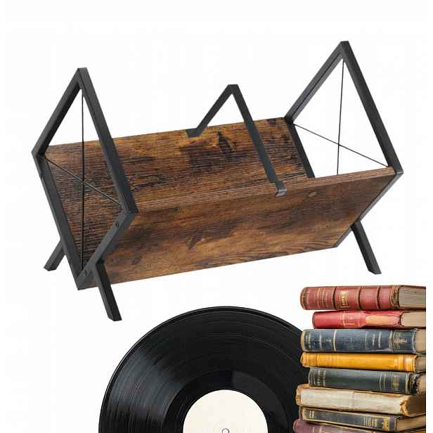 Držák Podpěra Stojan Na Knihy Vinylové Desky Dikom Rustikální Loft