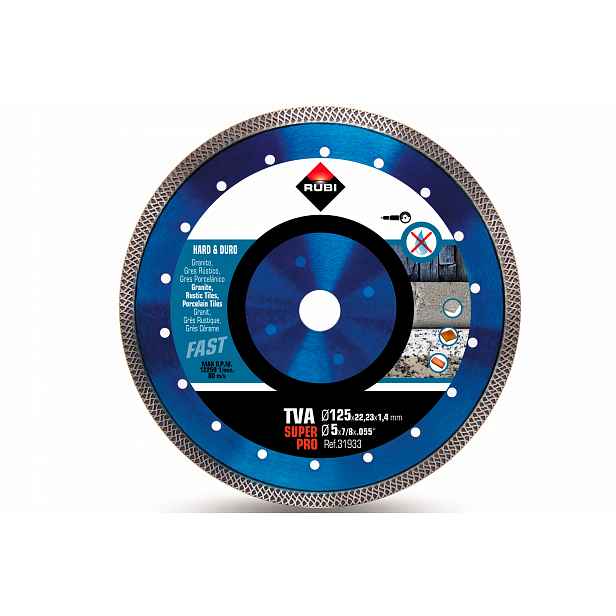Diamantový kotouč na tvrdé materiály Rubi Tva 125 Superpro 31933