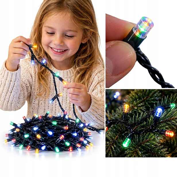 Led lampy multicolor 1000 Led 63 m zahrada sál vánoční stromek