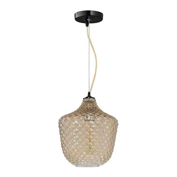 Závěsná lampa Milagro Orlando E27 60W černá/jantarová