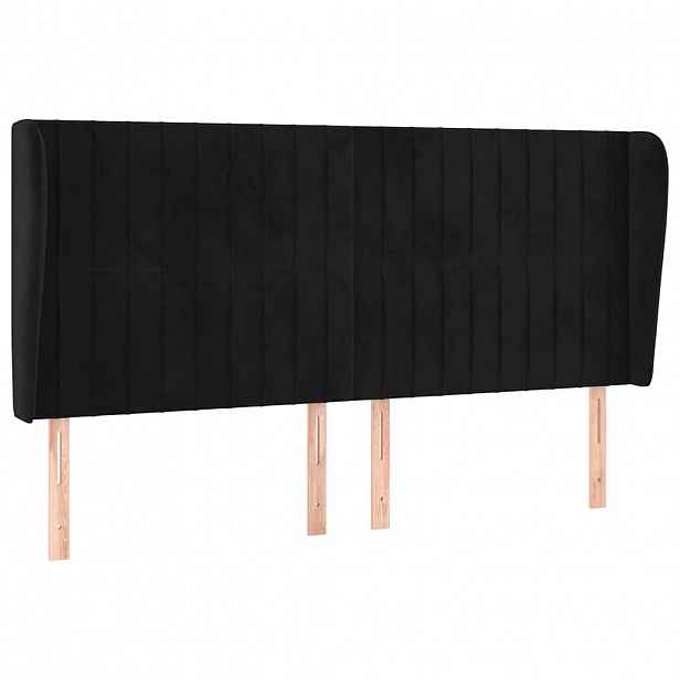 vidaXL Čelo postele typu ušák černé 203x23x118/128 cm samet
