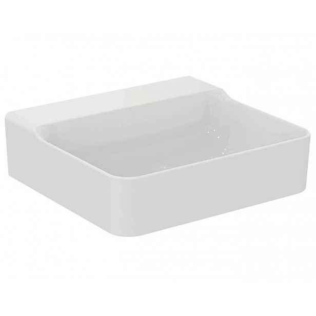 Ideal Standard Conca Ceram - Umyvadlo na desku 50x45 cm, bez přepadu, bez otvoru pro baterii, bílá T381701