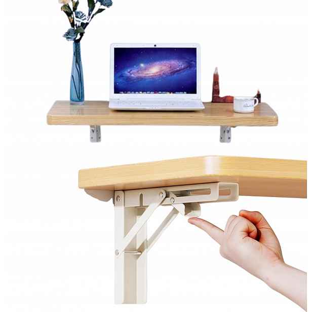 Skládací Nástěnný Stolek S Sklápěcí Deskou Dikom 60x20 cm, skládací police