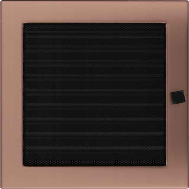 Ventilační mřížka do krbu 22x22 galvanická měď s žaluzií