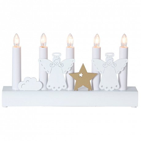 Bílý svícen Best Season Angels, výška 15 cm