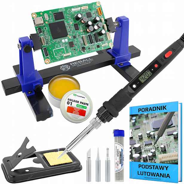 Pájecí Stanice Reball S801A 80W Montážní Držák Třetí Ruka ZD-11E Sada 10v1