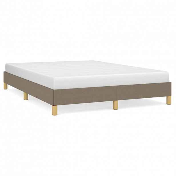 vidaXL Rám postele bez matrace taupe 140 x 200 cm textil