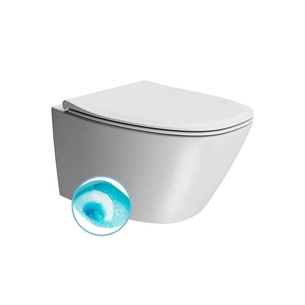 GSI MODO závěsná WC mísa, Swirlflush, 37x54cm, bílá dual-mat