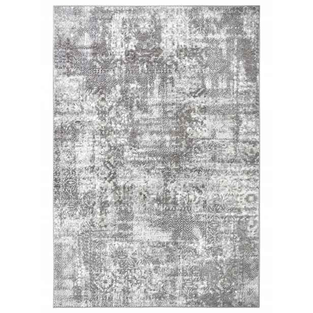 Koberec do obývacího pokoje 160 x 235 cm, měkký, plyšový, krémově béžovo-šedý