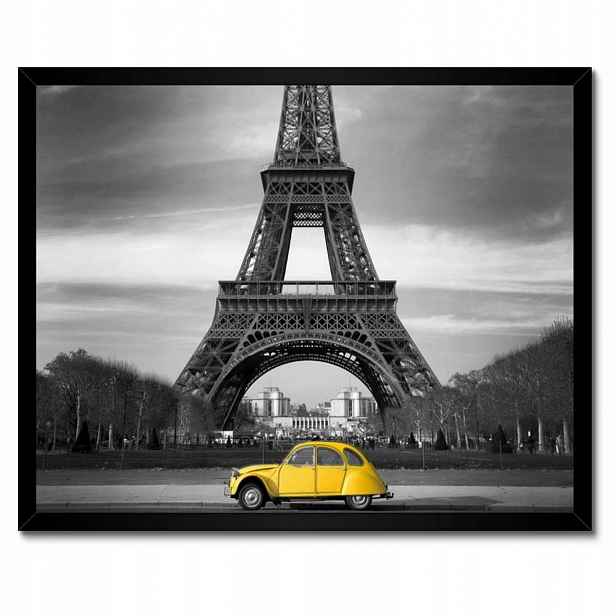 Plakáty v rámu 50x40 Žlutý Citroen v Paříži
