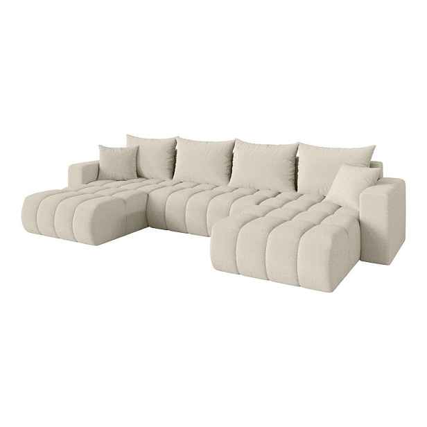 ALTDECOR SEDACÍ SOUPRAVA DO U s funkcí spaní a úložným prostorem MILA-U-v1 378x194x86 béžová bouclé