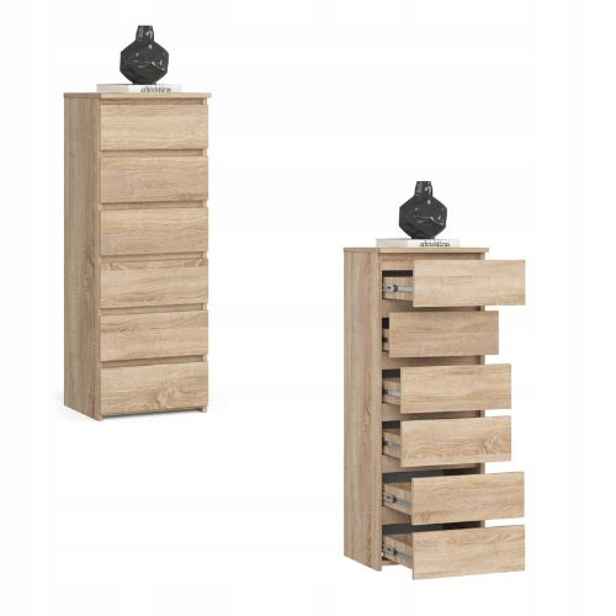 Komoda skříňka 40 cm CL6 6 zásuvek sonoma Akd