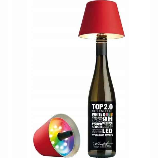 Stolní Led lampa na láhev Sompex Top 2.0 14 cm, červená