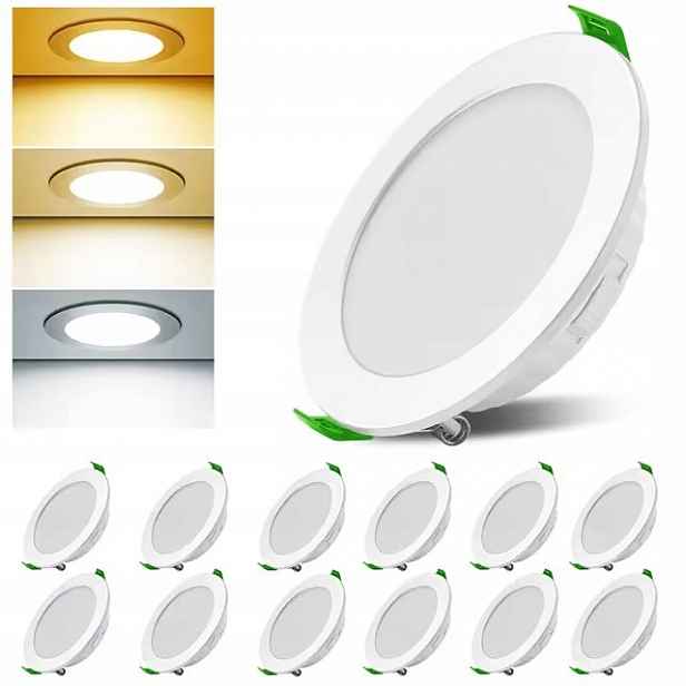 Stropní zapuštěné svítidlo 7 W Led, bílé, 12 Ks, koupelna, dům