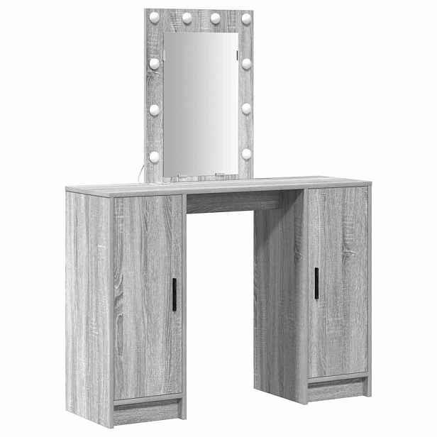 vidaXL Kosmetický stůl Šedá 102 x 33 x 135 cm Kompozitní dřevo