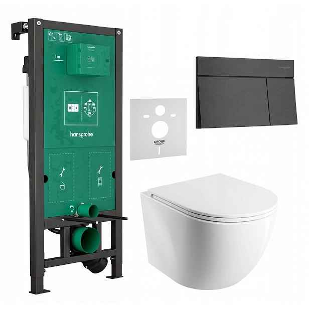 7v1 Wc Set Stelaz Hansgrohe iFrame Wc Mísa Omnires Tornado+tlačítko