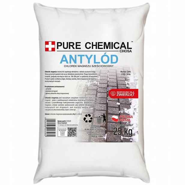 Chlorid Hořečnatý Šestivodný Antioxidant Účinný Při Nízkých Teplotách 25 kg