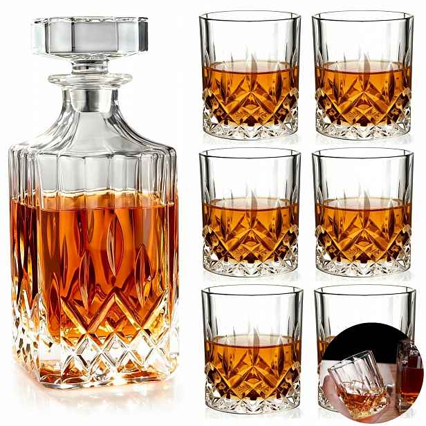 Karafa A Sklenice Sada Na Whisky Nápoje Dárek Vynikající 6 Sklenic