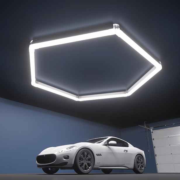 TEMU Šestihran pro garážová světla Šestihranná LED světla 1 Mřížka Super Jasné Včelí Plástve Stropní pro Garáž, , , Výstavní Halu, Posilovnu