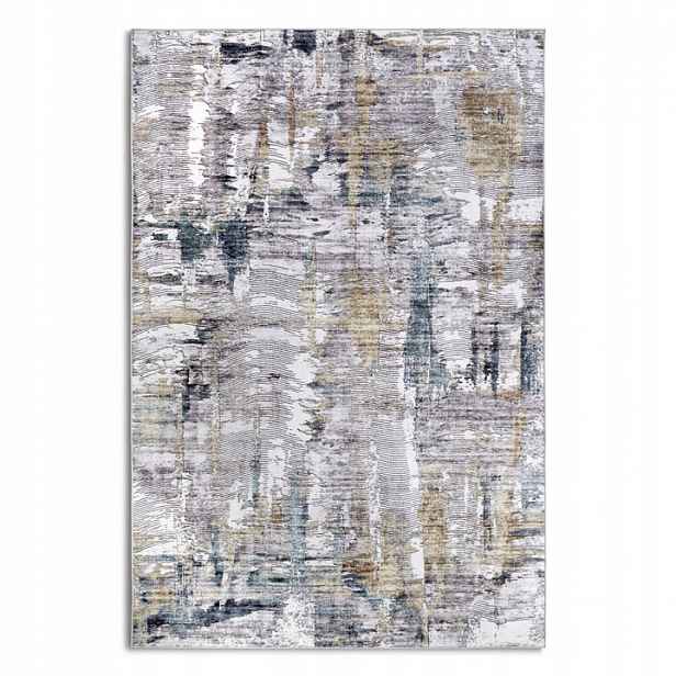 Koberec do obývacího pokoje 80x150 cm, plochý tkaný, modro krémový
